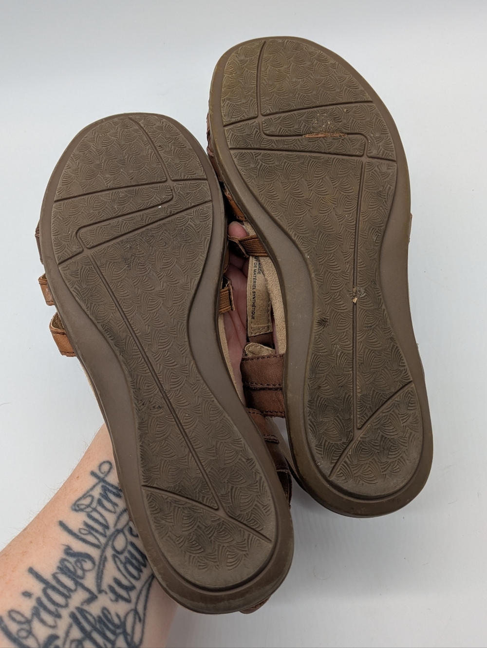 Earth Origins Belle Brielle Brown Tan Strappy Leather Sandal 7.5 - Picture 8 of 10